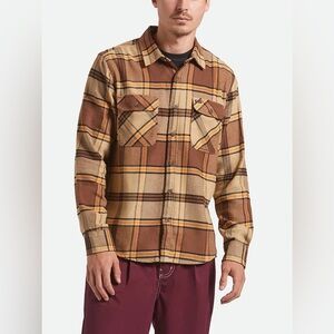 Brixton Bowery Flannel Long Sleeve Shirt Size XL